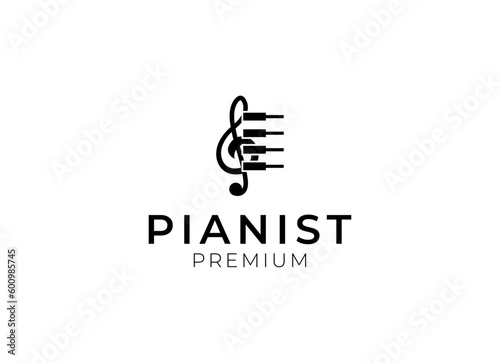 Piano logo design. Simple piano logo