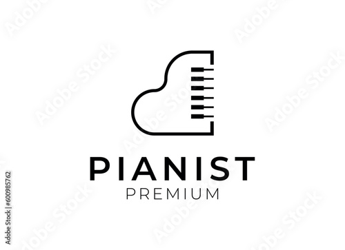 Piano logo design. Simple piano logo