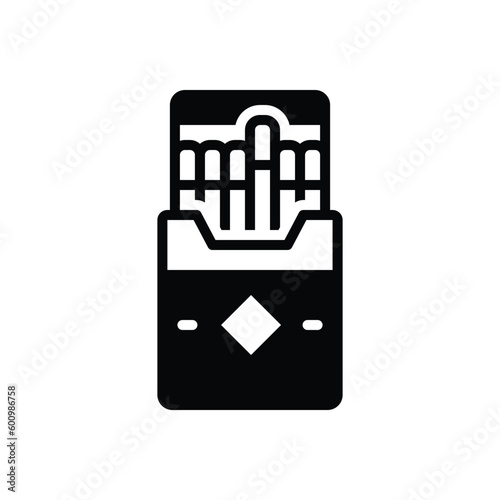 Black solid icon for cigarettes 