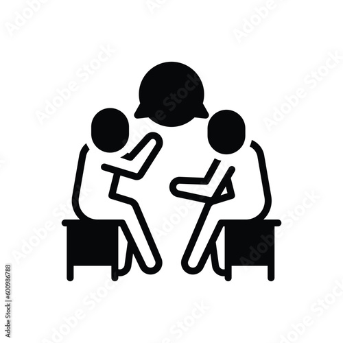 Black solid icon for discusses 