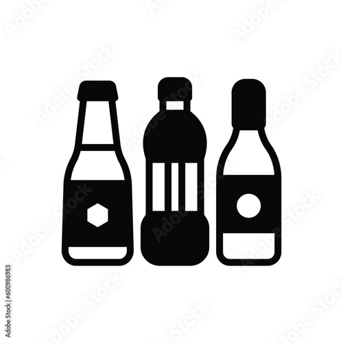Black solid icon for bottles