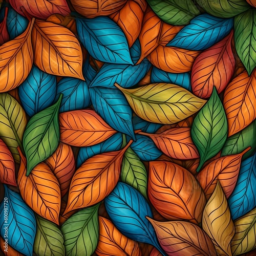 Colourful leaf pattern
