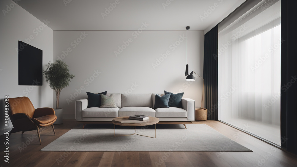 Living room. Generative AI Living room. Generative AI