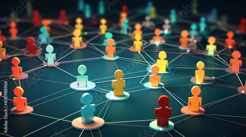 Concept de réseau social professionnel, connections entre personnes 