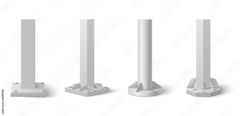 Metal pole with different shapes template set Metal pole with different shapes template set