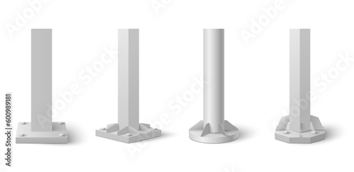 Metal pole with different shapes template set