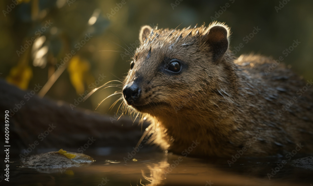 photo of hyrax in its natural habitat. Generative AI photo of hyrax in its natural habitat. Generative AI