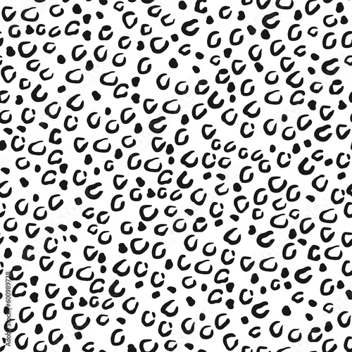 Seamless leopard pattern. Illustration on transparent background