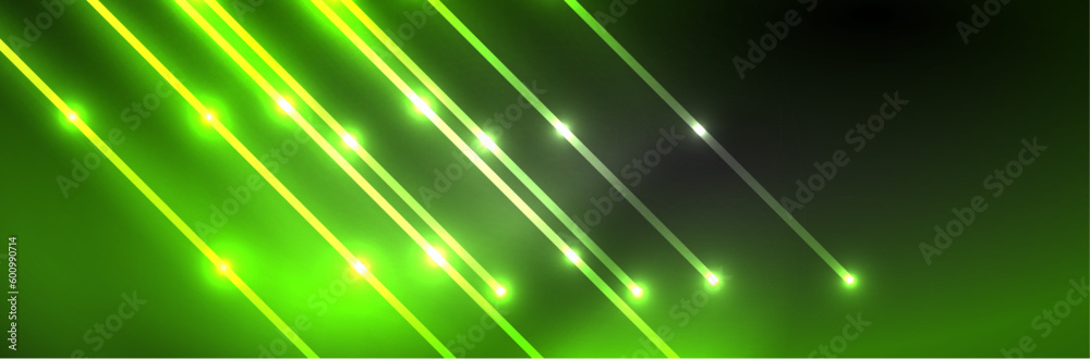 Shiny neon lights, dark abstract background with blurred magic neon light curved lines Shiny neon lights, dark abstract background with blurred magic neon light curved lines