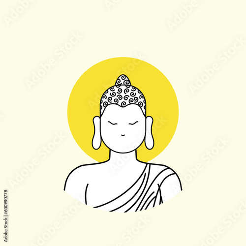 buddha icon vector design illustration line art. eps 10
