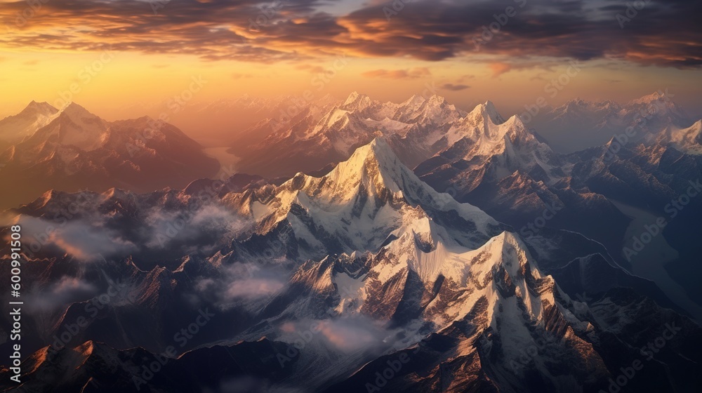 sunrise in the Himalayas mountains