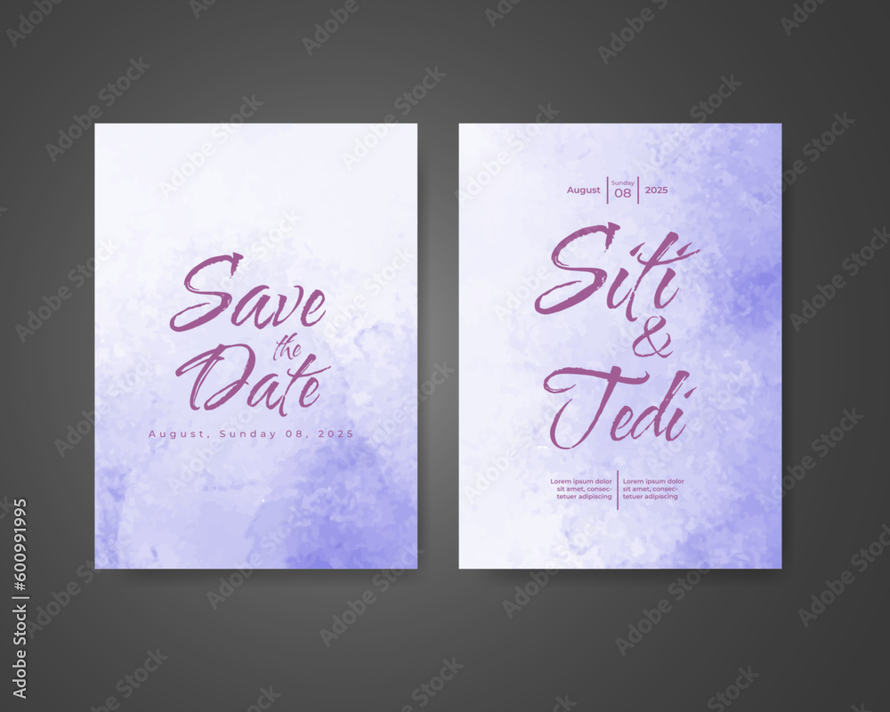 Wedding invitation with abstract watercolor background Wedding invitation with abstract watercolor background