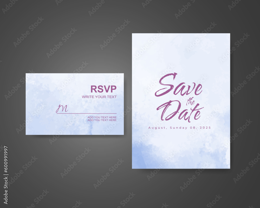 Wedding invitation with abstract watercolor background Wedding invitation with abstract watercolor background