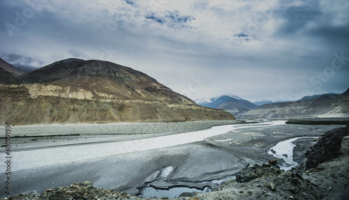 Landscape view of Leh city in falls,the town is located in the Indian Himalayas at an altitude of 3500 meters,North India.