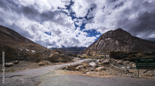 Landscape view of Leh city in falls,the town is located in the Indian Himalayas at an altitude of 3500 meters,North India.