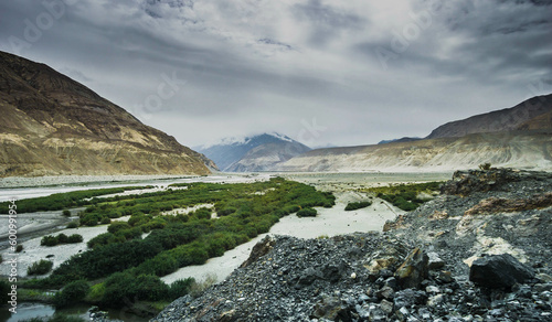 Landscape view of Leh city in falls,the town is located in the Indian Himalayas at an altitude of 3500 meters,North India.