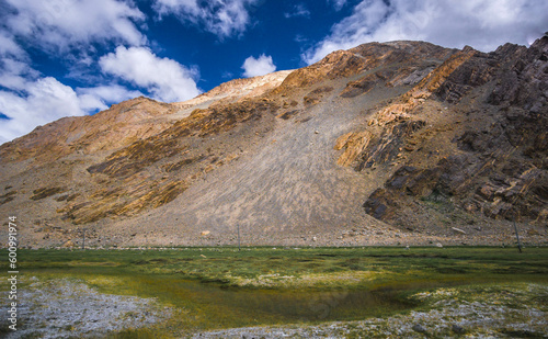 Landscape view of Leh city in falls,the town is located in the Indian Himalayas at an altitude of 3500 meters,North India.