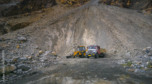 Landscape view of Leh city in falls,the town is located in the Indian Himalayas at an altitude of 3500 meters,North India.