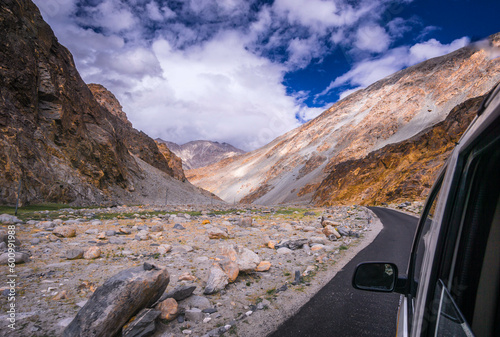 Landscape view of Leh city in falls,the town is located in the Indian Himalayas at an altitude of 3500 meters,North India.