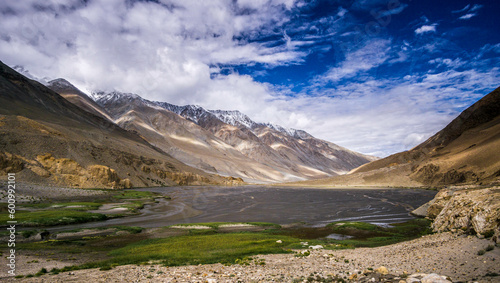 Landscape view of Leh city in falls,the town is located in the Indian Himalayas at an altitude of 3500 meters,North India.