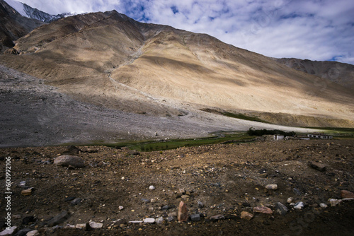 Landscape view of Leh city in falls,the town is located in the Indian Himalayas at an altitude of 3500 meters,North India.