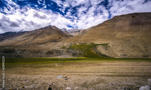 Landscape view of Leh city in falls,the town is located in the Indian Himalayas at an altitude of 3500 meters,North India.
