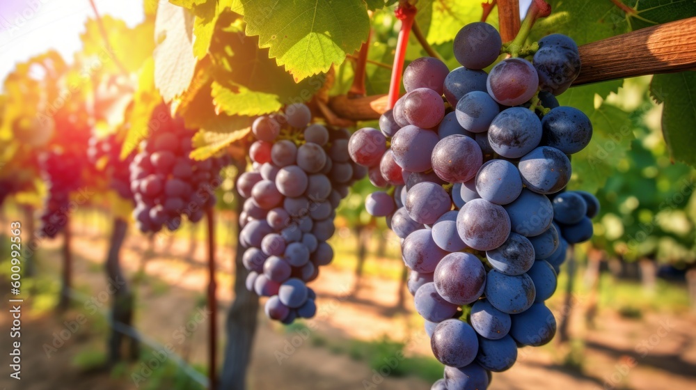 grapes in the vineyard, generative ai