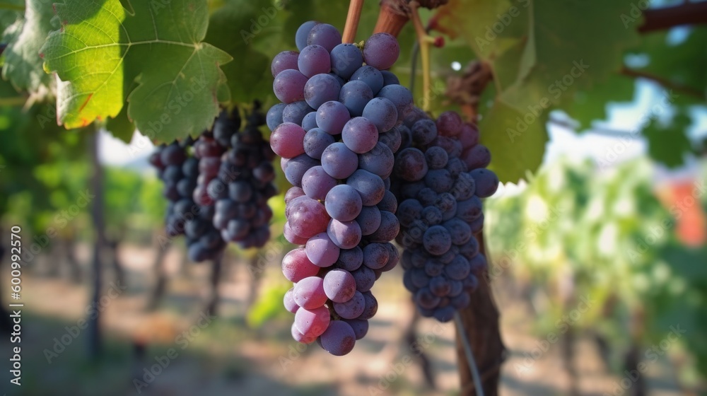 grapes in the vineyard, generative ai
