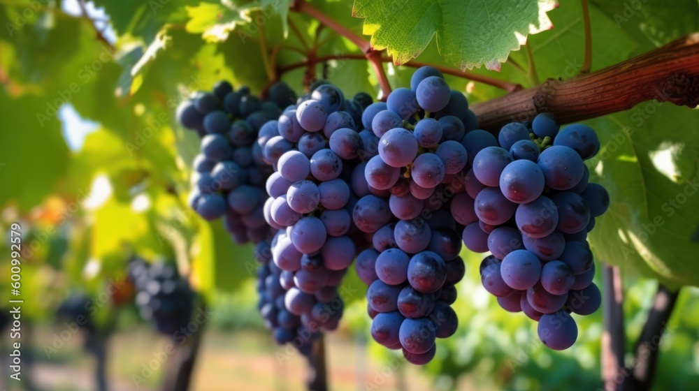 grapes in the vineyard, generative ai