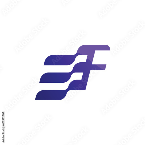 Dynamic alphabet F logo