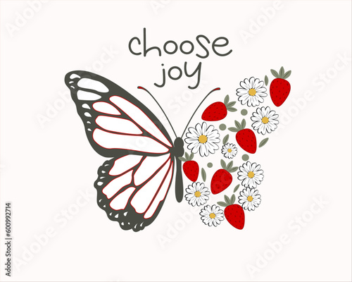 strawberry butterfly daisy flower