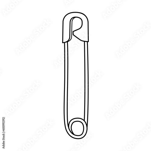 safety pin line vector illustration photo