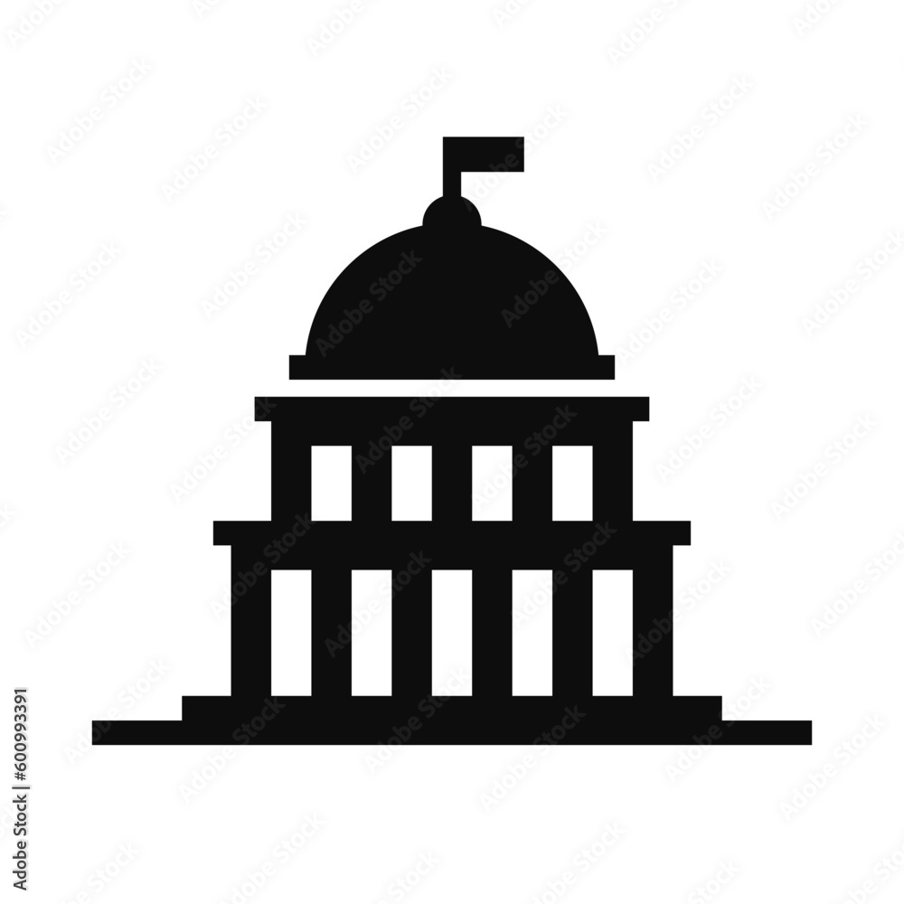 Political institutions building high quality vector icon isolated. Government concept illustration