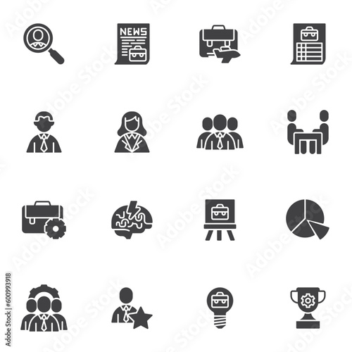 Business planning vector icons set