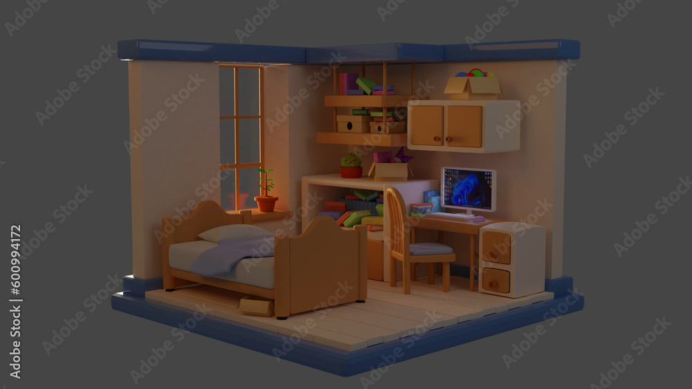 Fototapeta premium Cozy room in dark tones Png