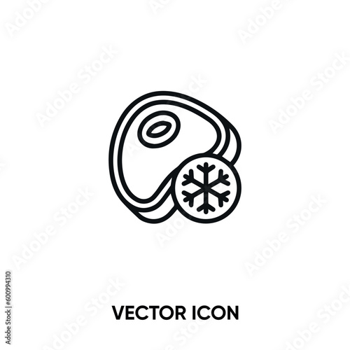 Frozen meat vector icon . Modern, simple flat vector illustration for website or mobile app. Frozen food symbol, logo illustration. Pixel perfect vector graphics	