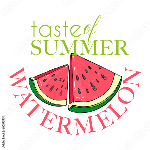 painted card with watermelon