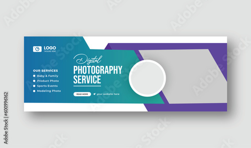 Photography services social media Facebook cover web banner template