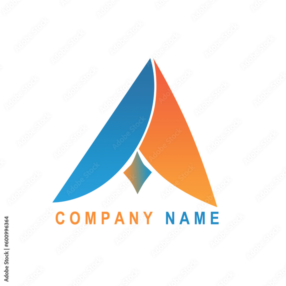abstract logo design with gradation color