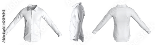 Fotografie Male shirt with long sleeves. Button down shirt. White