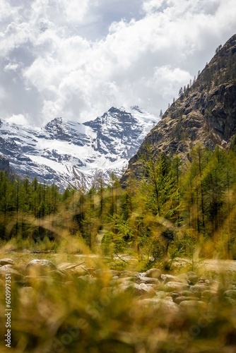 Landscape during spring of Gran Paradiso mountain  Aosta Valley  Italy