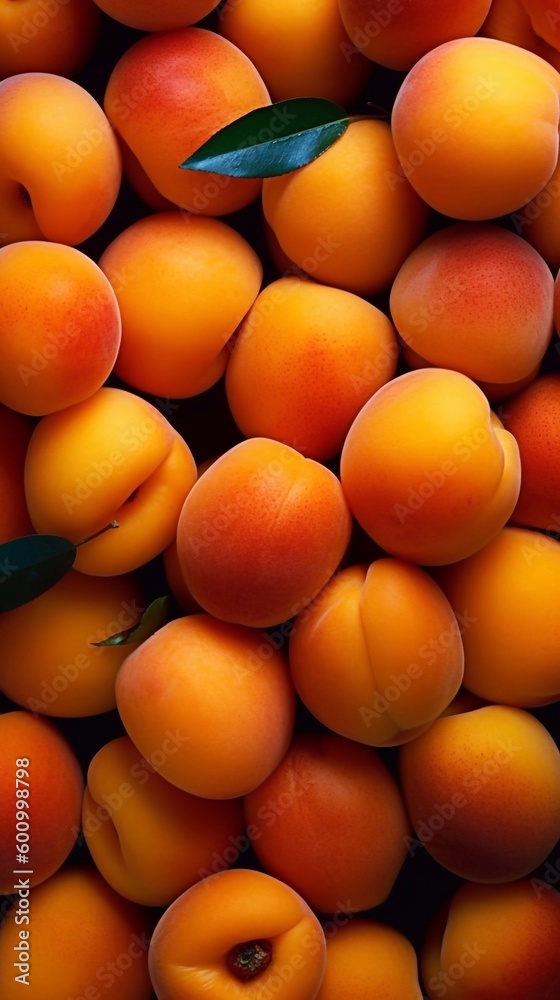 Ripe apricots fruit background with ai generative Ripe apricots fruit background with ai generative