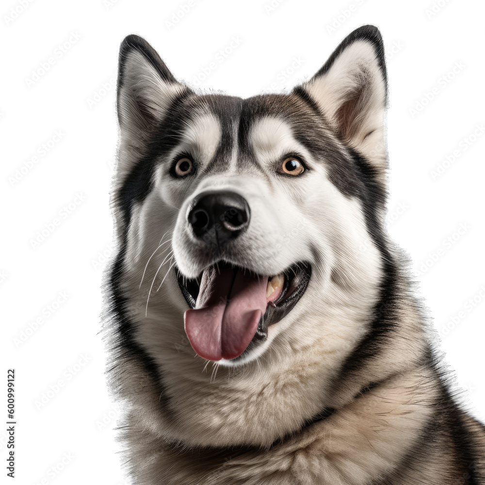 Siberian husky isolated on transparent background.