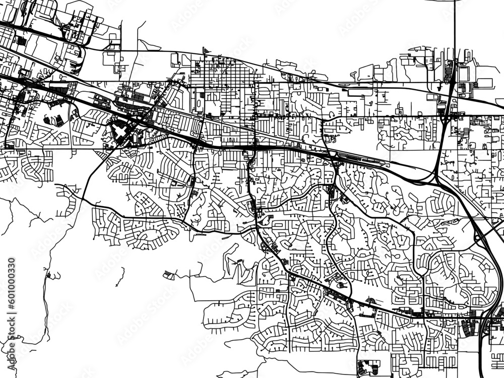 Fototapeta premium Vector road map of the city of Antioch California in the United States of America on a white background.