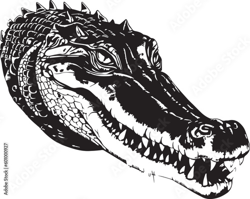Crocodile head , crocodile silhouette vector Illustration, on a isolated background, SVG