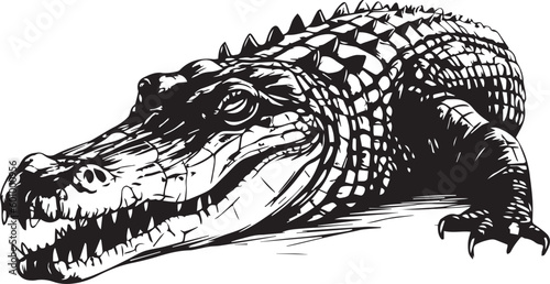Crocodile head , crocodile silhouette vector Illustration, on a isolated background, SVG