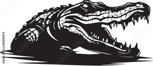Crocodile head , crocodile silhouette vector Illustration, on a isolated background, SVG