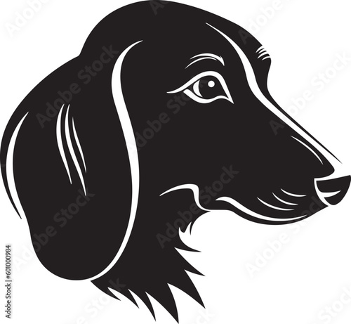 Dog head logo, Dachshund logo isolated on a white background, Vector, Illustration, SVG