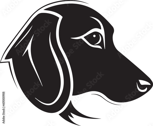 Dog head logo, Dachshund logo isolated on a white background, Vector, Illustration, SVG