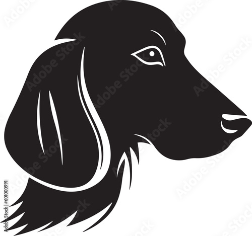 Dog head logo, Dachshund logo isolated on a white background, Vector, Illustration, SVG